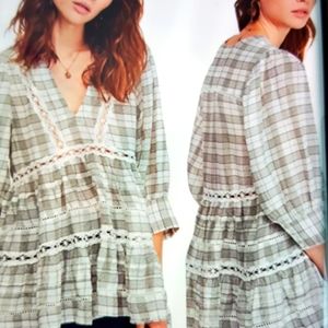 NEW Free People Time Out V-neck Lace Trim Tunic S